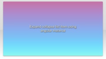 Expand collapse list item using angular material