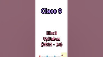 Hindi Syllabus of Class-9 | 2023-24 #CBSE #class9 #hindi #syllabus2023 #shorts