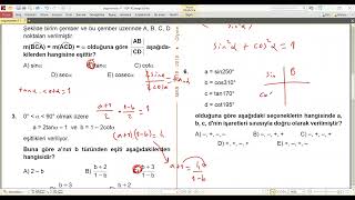 11.Sınıf Matematik MEB Kazanım Testi -2 Trigonometri Birim Çember (AYT)