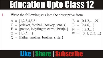 How to write a set in descriptive form | اردو / हिन्दी