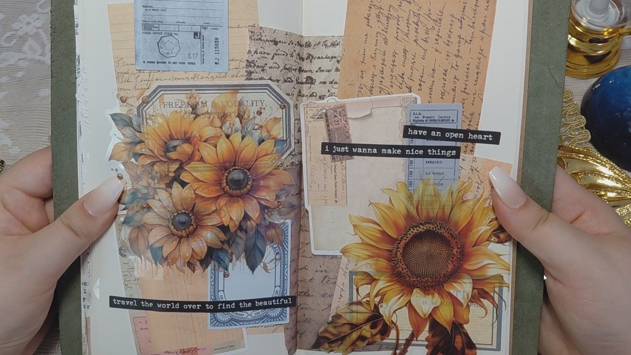 왕 큰 꽃으로 빈티지 다꾸 #journaling #scrapbooking