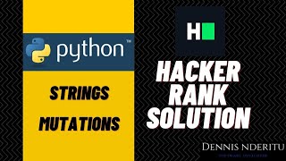Python Strings - Mutations
