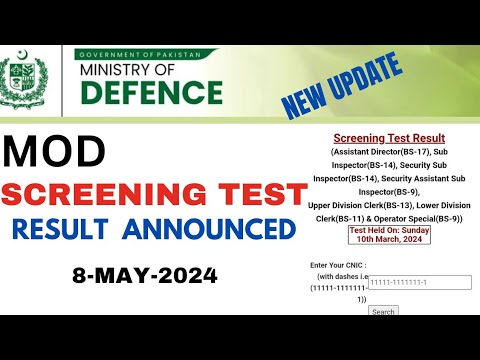 MOD Screening Test Result  2024 