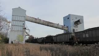 Norfolk Southern coal train passing through the former Maple Creek Mining works at New Eagle PA