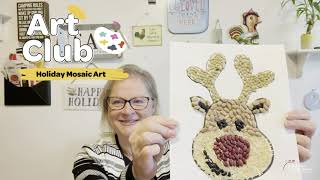 Art Club Holiday Mosaic Art, Cute Reindeer With Beans And Rice