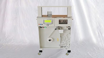 How to operate Paper tapes banding equipment semi automatic vertical type paper banknote strapping