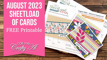 August 2023 SheetLoad of Cards | Debut & FREE Printable | No Scraps Edition! #SLCTAug2023