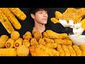 ASMR MUKBANG CHEESE FRIED CHICKEN CHEESE STICKS CHEESE BALLS HOT DOGS BBURINKLE
