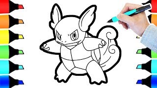 Pokemon Coloring Wartortle evolution I Fun Colouring videos for kids