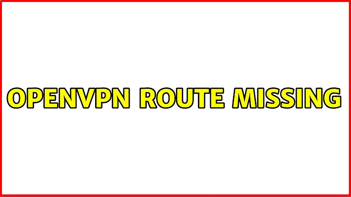 OpenVPN route missing (2 Solutions!!)