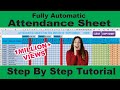 How to make an automated attendance sheet in excel with formula(2019) (V2.0)