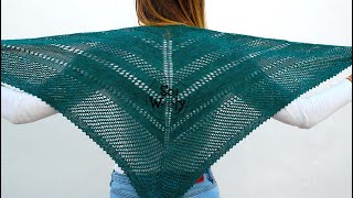 How to knit an Easy Lace Triangular Shawl, step by step - So Woolly