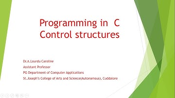 SJCTNC-CA101S-Programming in C-Unit-III(Part-3)  Looping statement By Dr.A.Lourdu Caroline