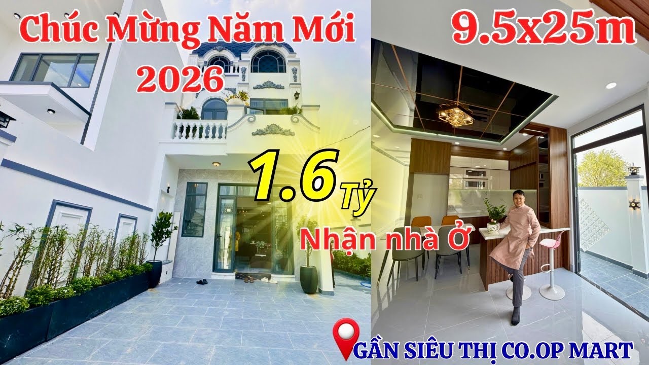 Mùng 2 Tết_nhà to giá nhỏ_9.5x25m tặng FULL nội thất_Chỉ cần 1,35tỷ Hỗ trợ góp nhanh có ngay NHÀ ĐẸP