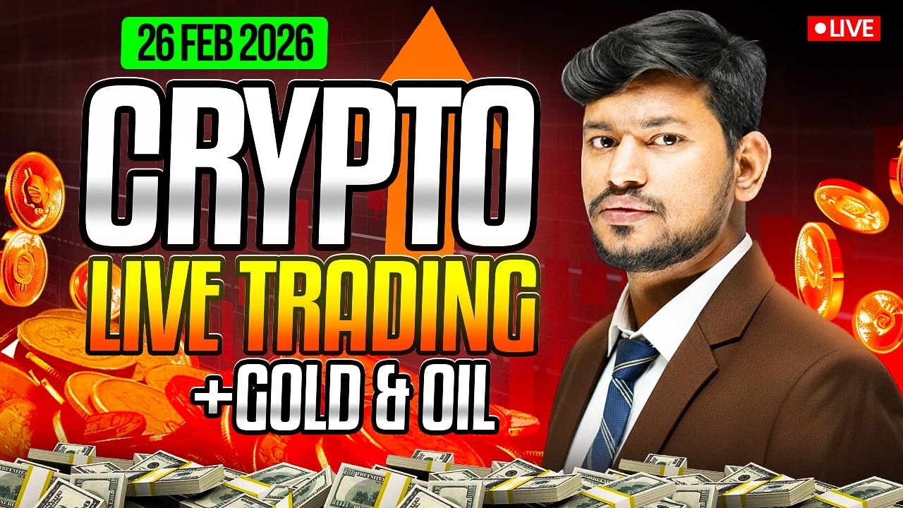 Live Trading : Crypto and Gold  | 26 FEB  - IITian Trader #cryptotrading