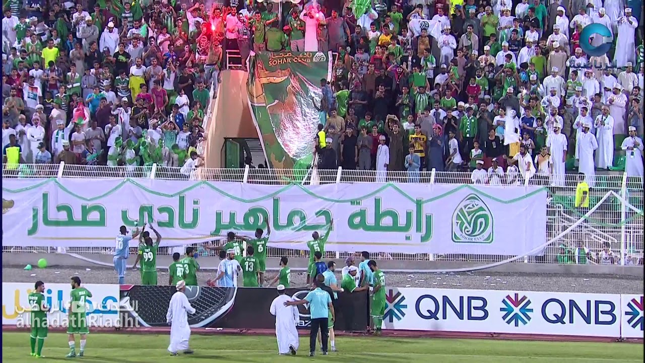 اللوحة الختامية لجمهور صحار في مباراة صحار_السيب ، كأس_جلالة_السلطان المعظم لكرة القدم ذهاب دور الـ4