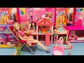 8 Minutes Satisfying with Unboxing Barbie Princess House &amp; Furniture Collection Toys Set Review 