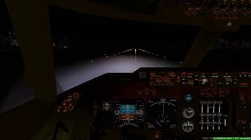 B747-400 challenging approach and landing to Kai Tak at night, runway 13 (Cockpit View)