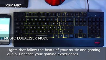 Sonic Wave gaming keyboard  demo showing the audio LED equaliser Mode