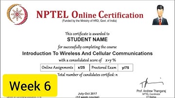 💥Introduction to Wireless and Cellular Communications | Week 6 Quiz | Assignment 6 Solution | NPTEL💥