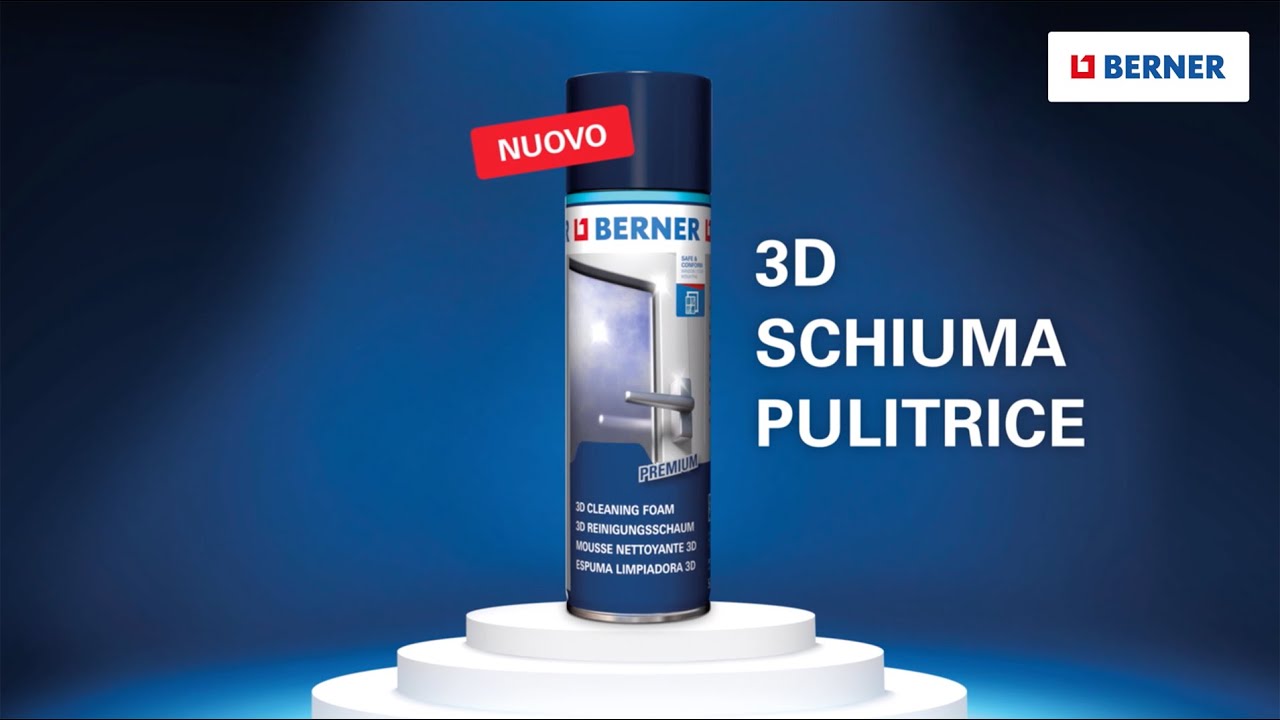 Schiuma per la pulizia di qualsiasi superficie per la rimozione di grasso, polvere e sporco.