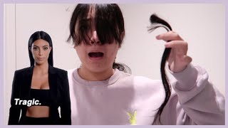 cutting my own bangs .... tragic (vlog)