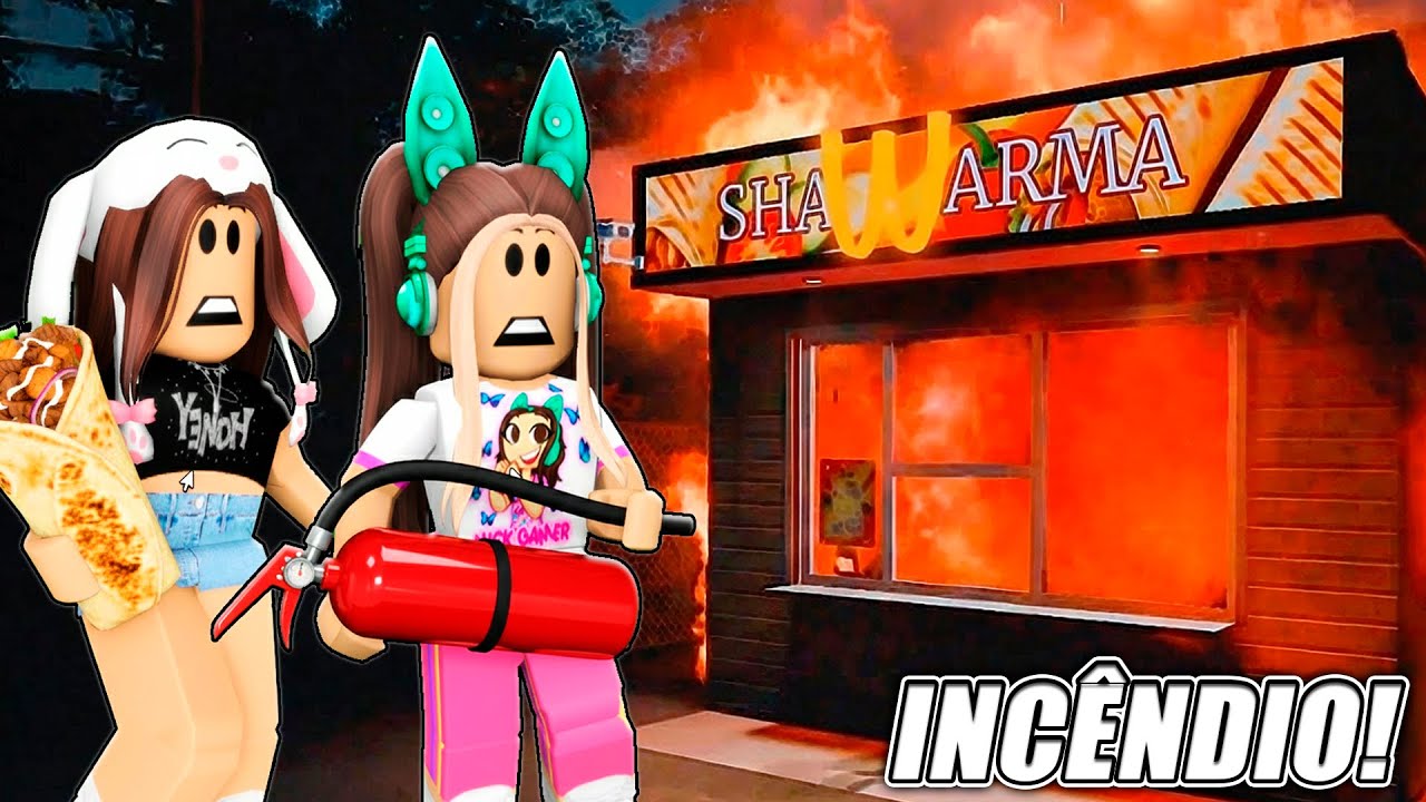 QUIOSQUE MAIS ASSUSTADOR DO ROBLOX PEGOU FOGO - Roblox shawarma kiosk