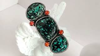 Blue Turquoise Cabochon Cross Pendant 925 Sterling Silver Necklace