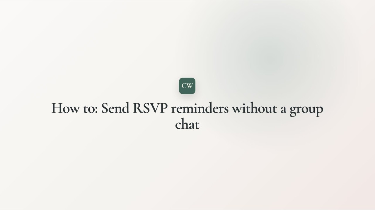 How to schedule RSVP reminders video from Cordially Wed on YouTube