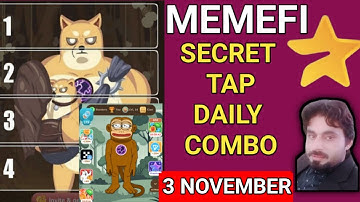 MEMEFI SECRET TAP DAILY COMBO 3 NOVEMBER | MEMEFI SECRET TAP CODE | MEMEFI SECRET TAP COMBO