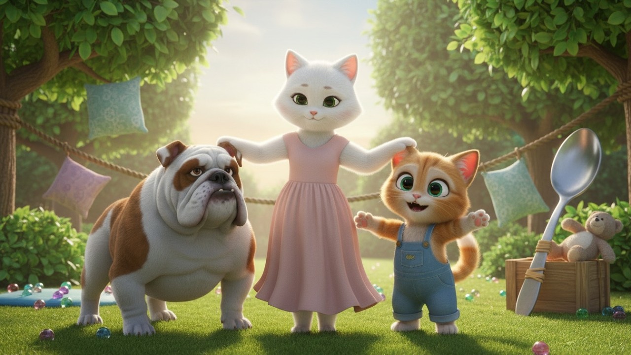 Cute Cat Story: Sweet Kittens and Mom Playing with Their Dog Best Friend