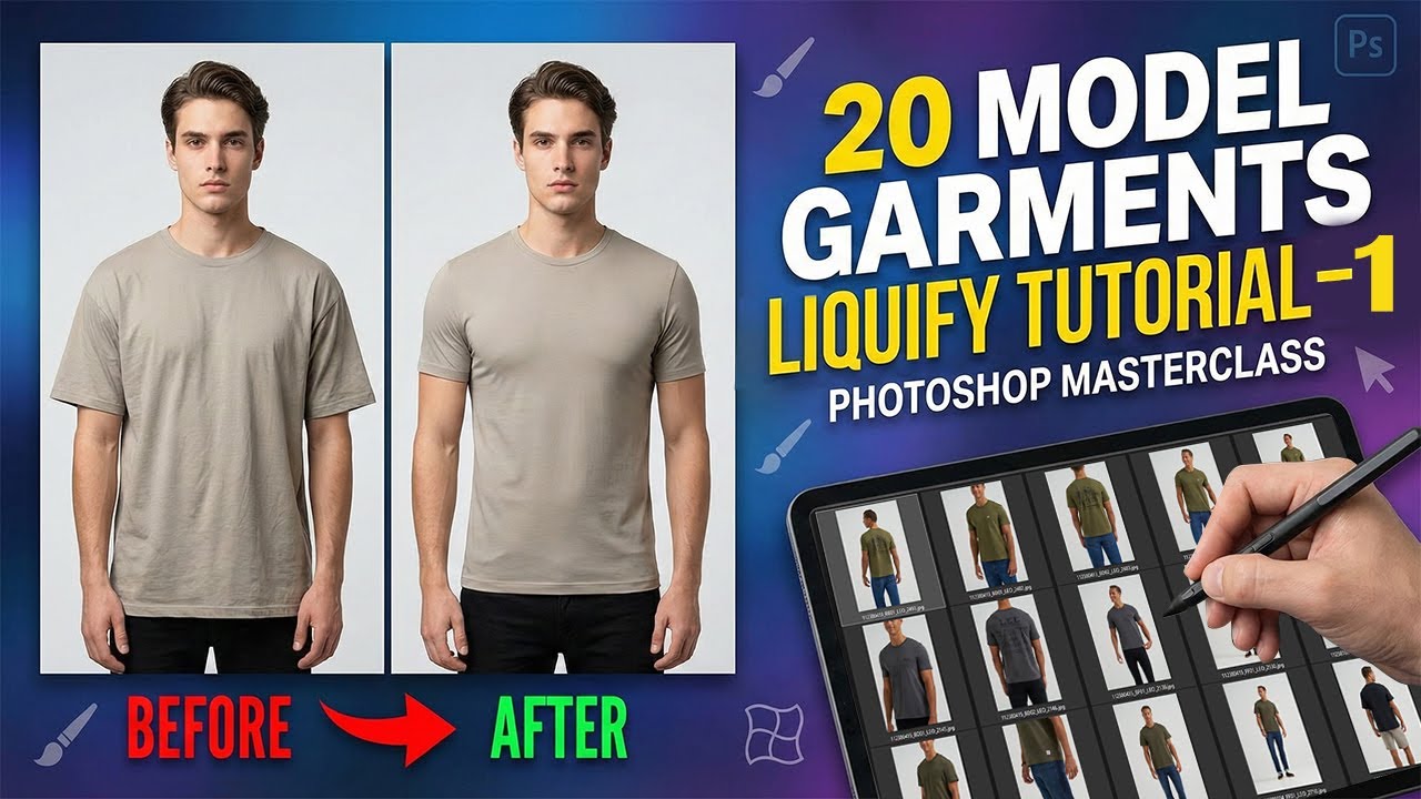 Photoshop Garments Liquify Tutorial: 20 Model Garments Bums Liquify (Part 1) 2026