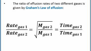 CHEMISTRY 101 - Diffusion and effusion of gases
