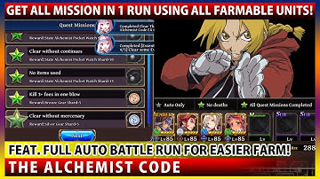 The Fullmetal Alchemist Code EX Get All Missions In 1 Run With F2P Units! (The Alchemist Code)