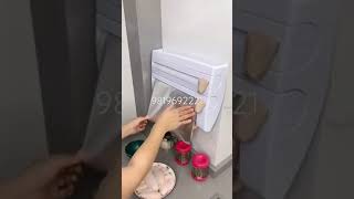 Kitchen Triple Paper Dispensertissue Roll, Aluminum Foil, Cling Film 3 In One Dispenser