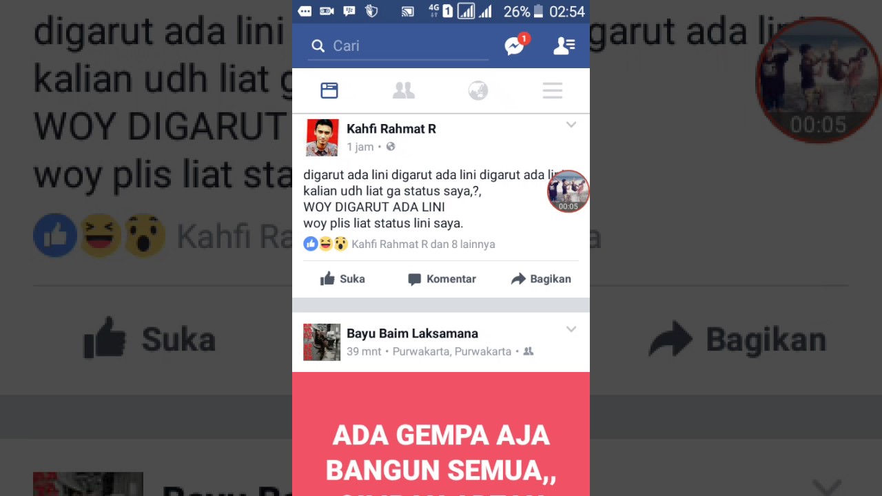 STATUS Fb Gue Tulisan Nya Gempa Semua Anjay YouTube