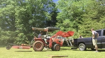 How to get pontoon boat off of trailer onto blocks part 2