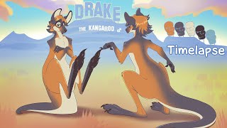 Drake the kangaroo ref sheet commission timelapse