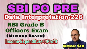 Data Interpretation Questions-226 RBI Grade B Officers Exam-2017 (Memory Based) www.amarsir.in/