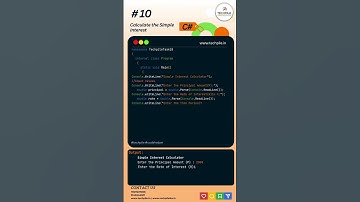 How to Calculate Simple Interest in C# || C# Tutorials Exercise Set #techpile #codehelper #coding