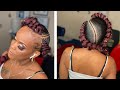 BUTTERFLY BRAID ON THIN EDGES AND FULL FACE BEAT