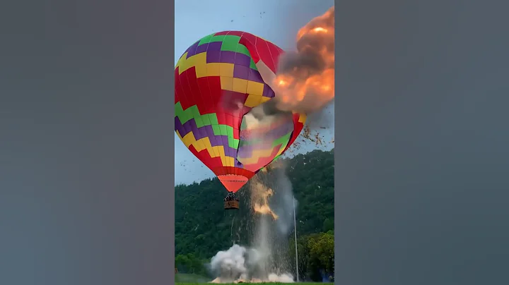 Hot Air Balloon Split Open And Explode