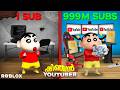 Shinchan Gets the 1 MILLION YouTube Play Button in Roblox! 😱🏆