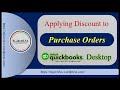 Applying Discount to Purchase Orders in Quickbooks Desktop