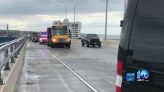 Injured woman needs spinal surgery after school bus crashes into limo on Lesner Bridge