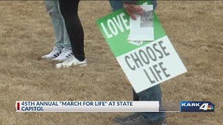Hundreds gathered at the Capitol for the Arkansas Right to Life March