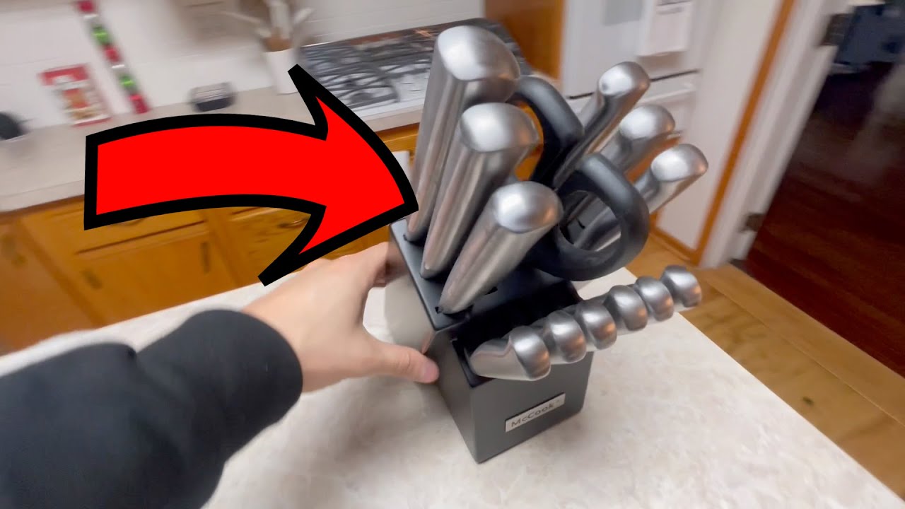 $50 McCook Stainless Steel Knife Set - Unboxing & First Review! 