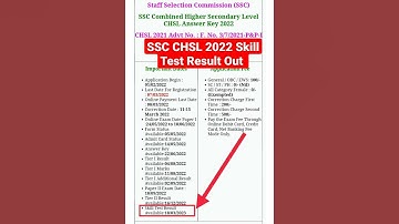SSC CHSL 2022 Skill Test Result Out 🔥🔥🔥// #ssc #sscchsl #ssccgl #deo #ldc #sscgd #shorts #viral