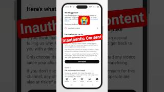 Inauthentic Content Problem | How To Solve Inauthentic Content Problem | Appeal Video | #shorts