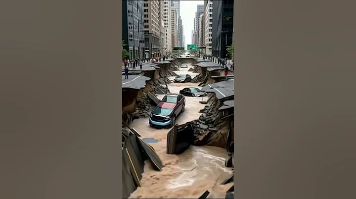 massive highway bridge collapse caused by catastrophic flooding,